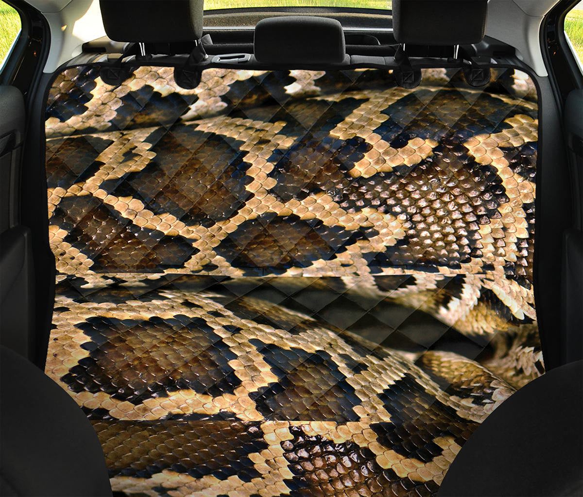 Burmese Python Snake Print Pet Car Back Seat Cover