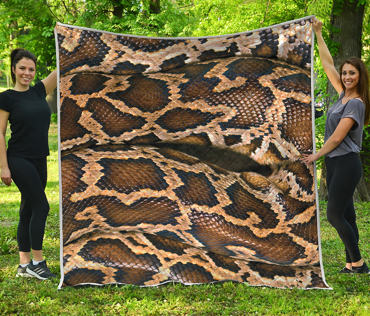 Burmese Python Snake Print Quilt