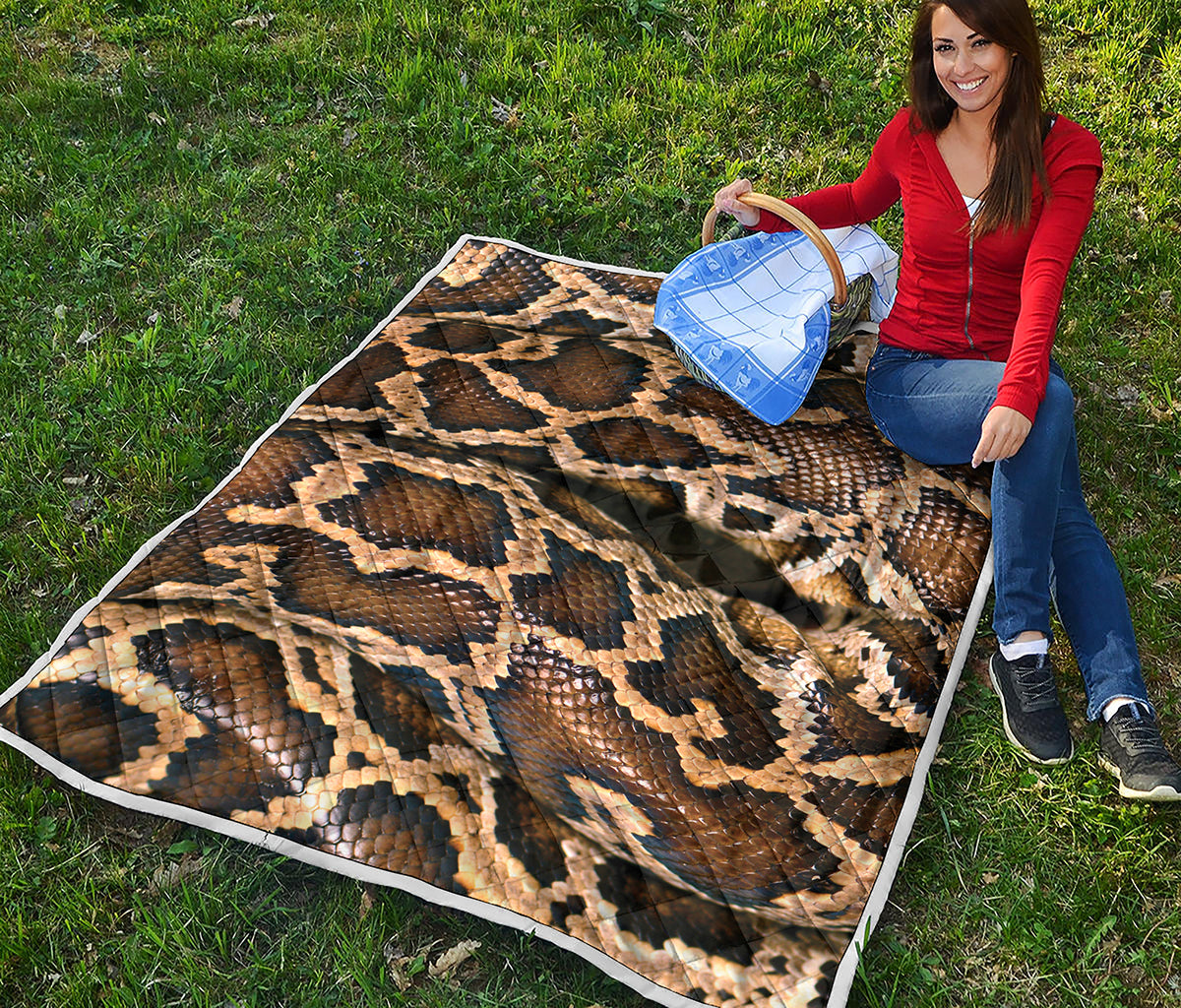 Burmese Python Snake Print Quilt