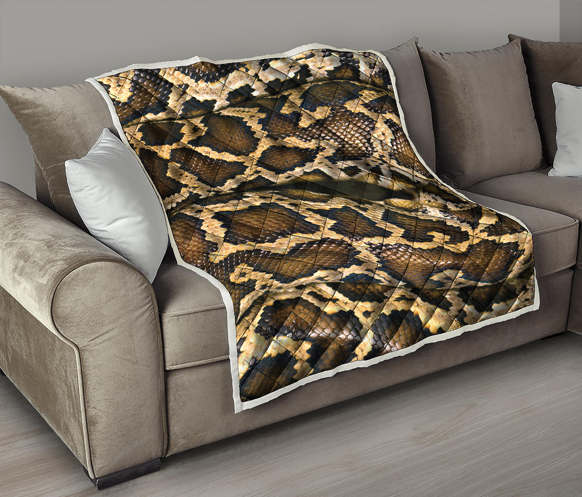Burmese Python Snake Print Quilt