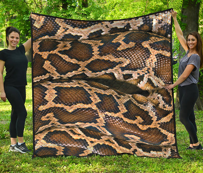 Burmese Python Snake Print Quilt