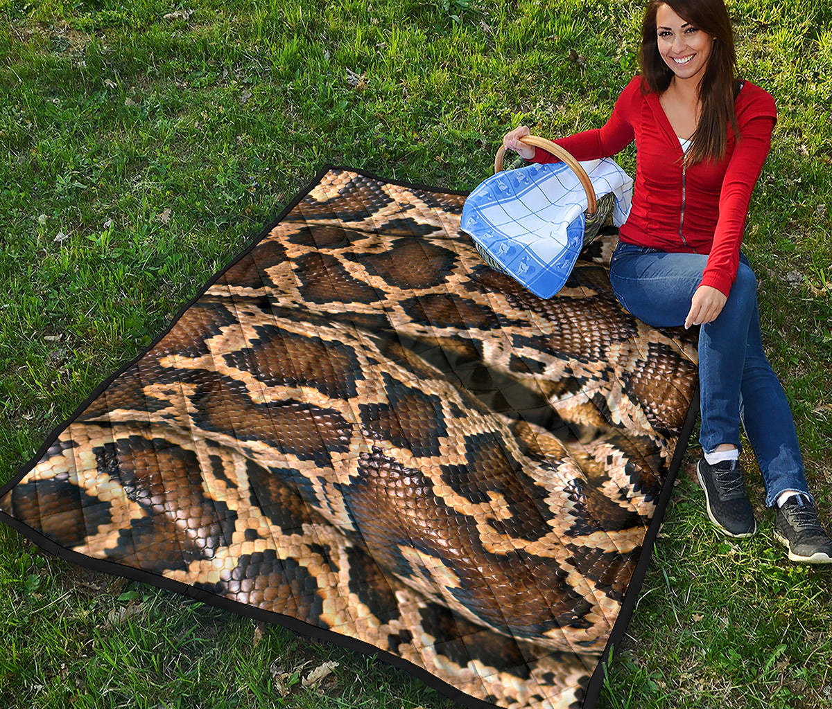 Burmese Python Snake Print Quilt