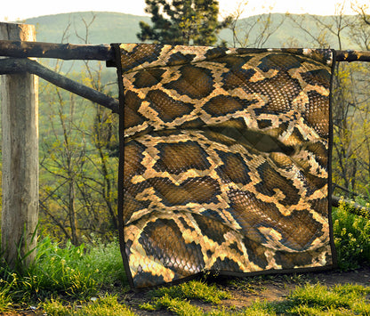 Burmese Python Snake Print Quilt