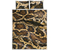 Burmese Python Snake Print Quilt Bed Set