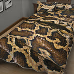 Burmese Python Snake Print Quilt Bed Set