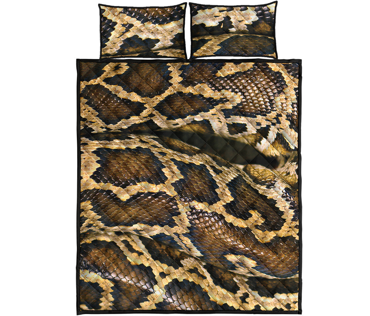 Burmese Python Snake Print Quilt Bed Set