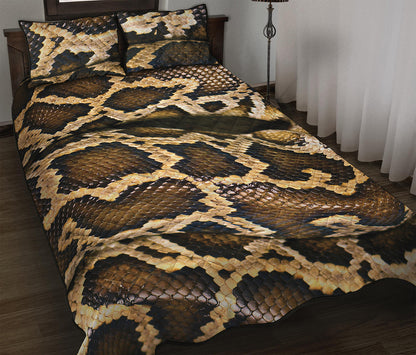 Burmese Python Snake Print Quilt Bed Set