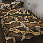 Burmese Python Snake Print Quilt Bed Set