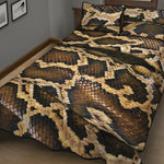 Burmese Python Snake Print Quilt Bed Set