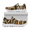 Burmese Python Snake Print White Running Shoes