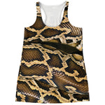Burmese Python Snake Print Women's Racerback Tank Top