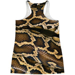 Burmese Python Snake Print Women's Racerback Tank Top