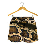 Burmese Python Snake Print Women's Shorts