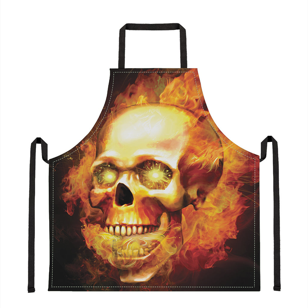 Burning Evil Skull Print Apron