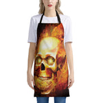 Burning Evil Skull Print Apron