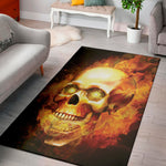 Burning Evil Skull Print Area Rug