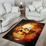 Burning Evil Skull Print Area Rug