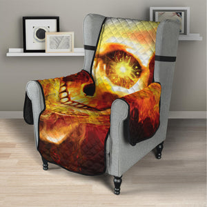 Burning Evil Skull Print Armchair Protector