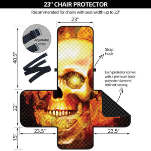 Burning Evil Skull Print Armchair Protector