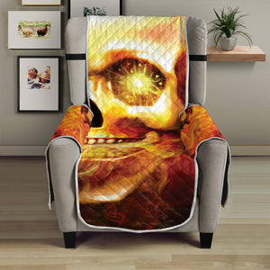 Burning Evil Skull Print Armchair Protector