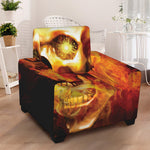 Burning Evil Skull Print Armchair Slipcover