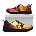 Burning Evil Skull Print Black Running Shoes