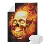 Burning Evil Skull Print Blanket