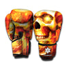 Burning Evil Skull Print Boxing Gloves