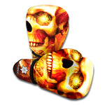 Burning Evil Skull Print Boxing Gloves