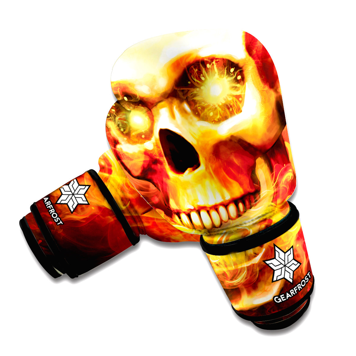 Burning Evil Skull Print Boxing Gloves