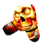 Burning Evil Skull Print Boxing Gloves