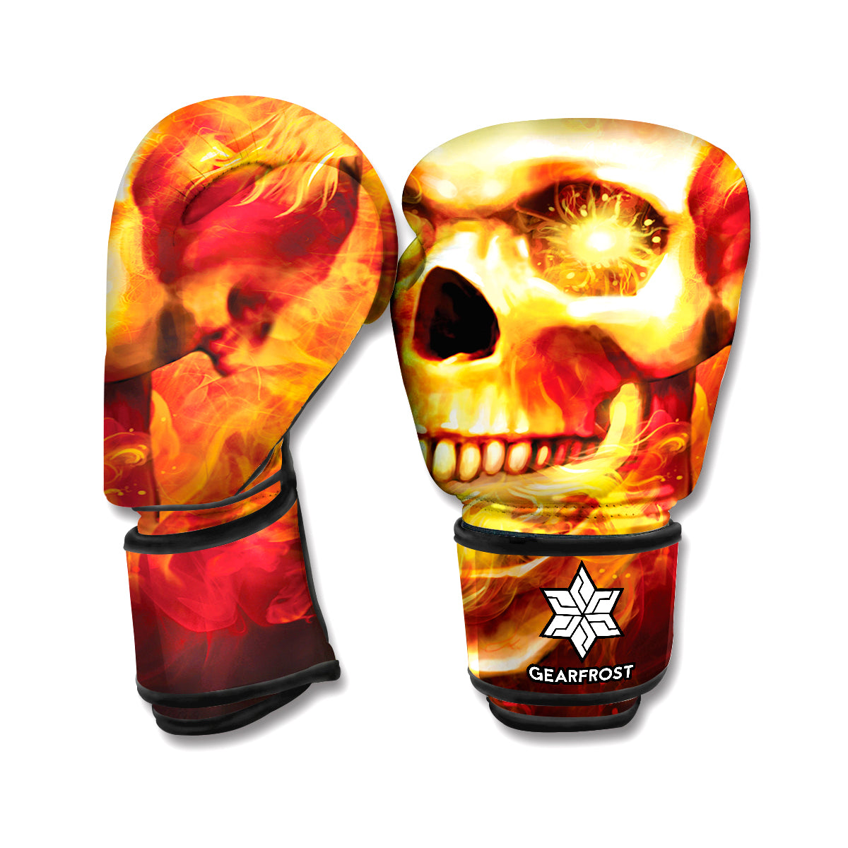 Burning Evil Skull Print Boxing Gloves