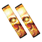 Burning Evil Skull Print Car Seat Belt Covers