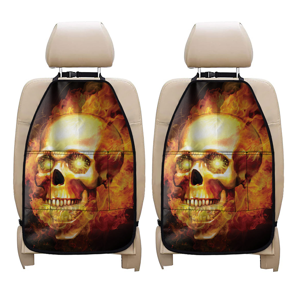 Burning Evil Skull Print Car Seat Organizers