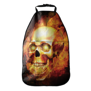 Burning Evil Skull Print Car Seat Organizers