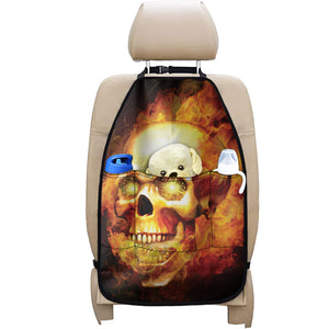 Burning Evil Skull Print Car Seat Organizers