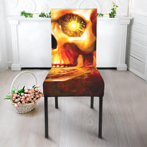 Burning Evil Skull Print Dining Chair Slipcover