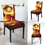 Burning Evil Skull Print Dining Chair Slipcover