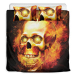 Burning Evil Skull Print Duvet Cover Bedding Set