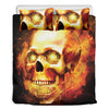 Burning Evil Skull Print Duvet Cover Bedding Set