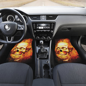 Burning Evil Skull Print Front and Back Car Floor Mats