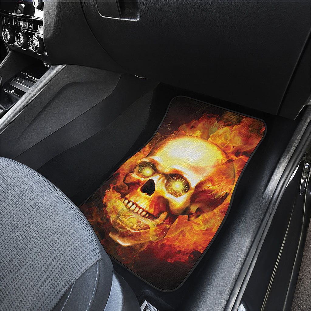 Burning Evil Skull Print Front Car Floor Mats