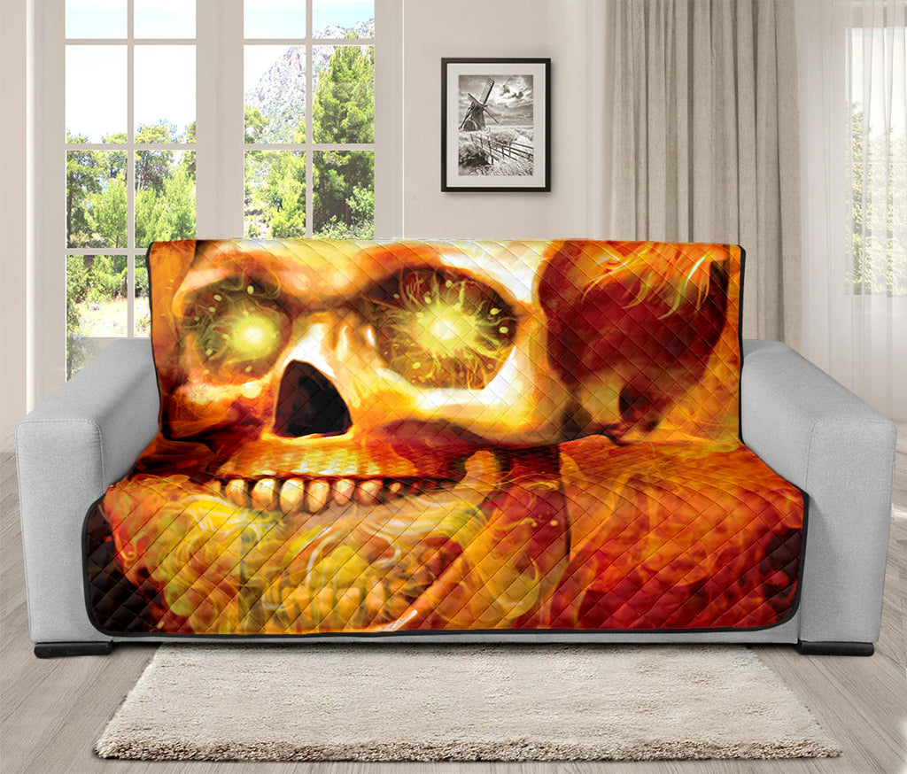 Burning Evil Skull Print Futon Protector