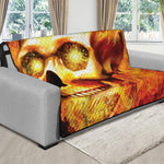 Burning Evil Skull Print Futon Protector