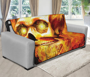 Burning Evil Skull Print Futon Protector