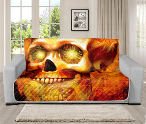 Burning Evil Skull Print Futon Protector