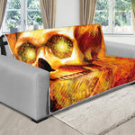 Burning Evil Skull Print Futon Protector