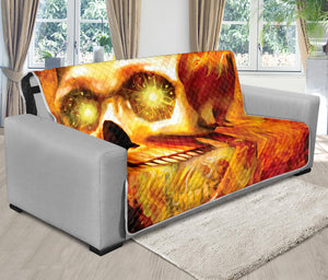 Burning Evil Skull Print Futon Protector