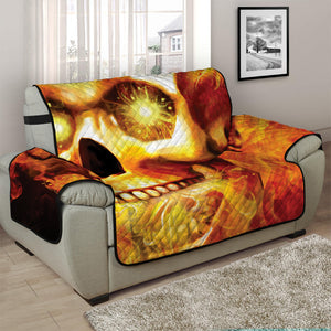 Burning Evil Skull Print Half Sofa Protector