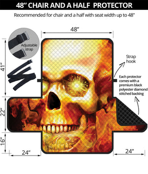 Burning Evil Skull Print Half Sofa Protector